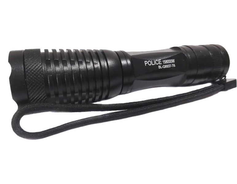 Світлодіодний ліхтар X-Balog Police BL-Q8837-T6 на акумуляторі Чорний 005256 фото