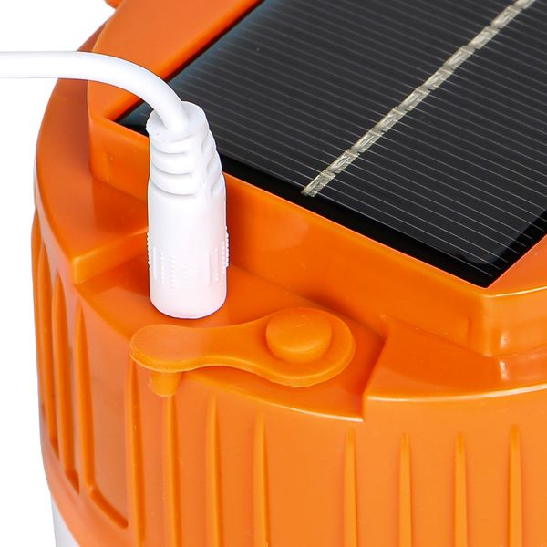 Фонарь туристический кемпинговый на солнечной батарее Lesko 2000 mAh Оранжевый (11018-61271) 11018-61271 фото