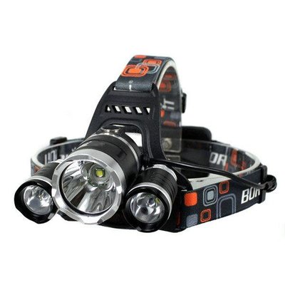 Ліхтарик налобний Bailong 3 LED лампи RJ 3000 T6 Чорний (006142) 006142 фото