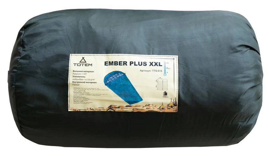 Спальний мішок ковдра Tramp Totem Ember Plus XXL з капюшоном правий оливою 190/90 TTS-015 iz13657 фото