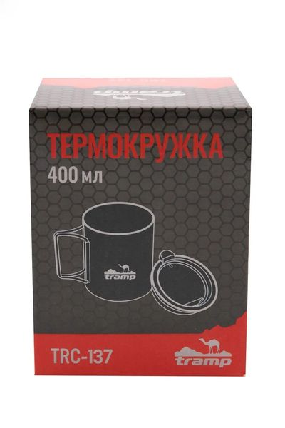 Термокухоль Tramp зі складаними ручками та напувалкою 400 мл металік (UTRC-137-metal) iz13983 фото
