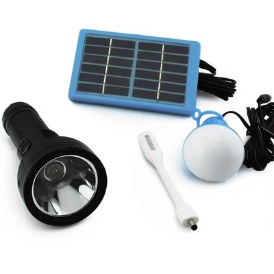 Фонарь аккумуляторный BL YW-038 гибкая лампа + лампочка + солнечная батарея 8408 019786 фото