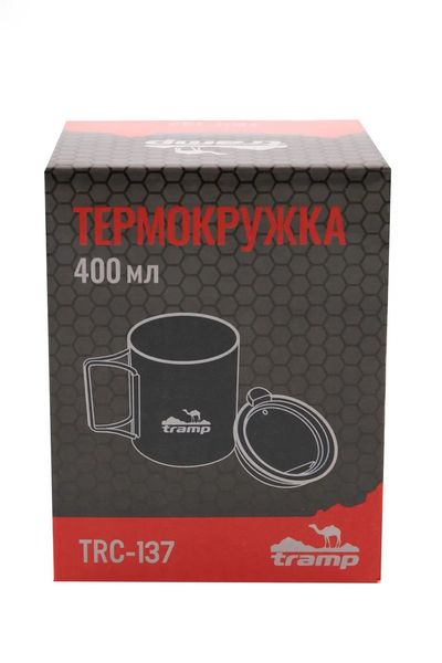 Термокухоль Tramp зі складаними ручками та напувалкою 400 мл оливковий (UTRC-137-olive) iz13984 фото