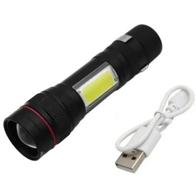 Ліхтарик акумуляторний Bailong X-Balog BL-520 T6 COB USB Black 116311 фото